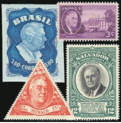 Stamps depicting FDR