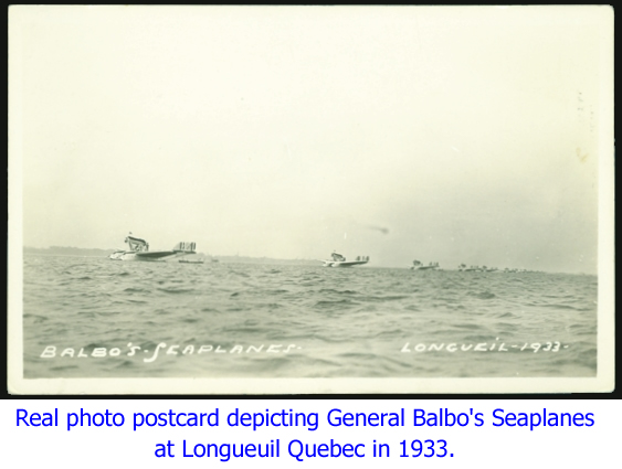 Real photo card of Balbo's Seaplanes